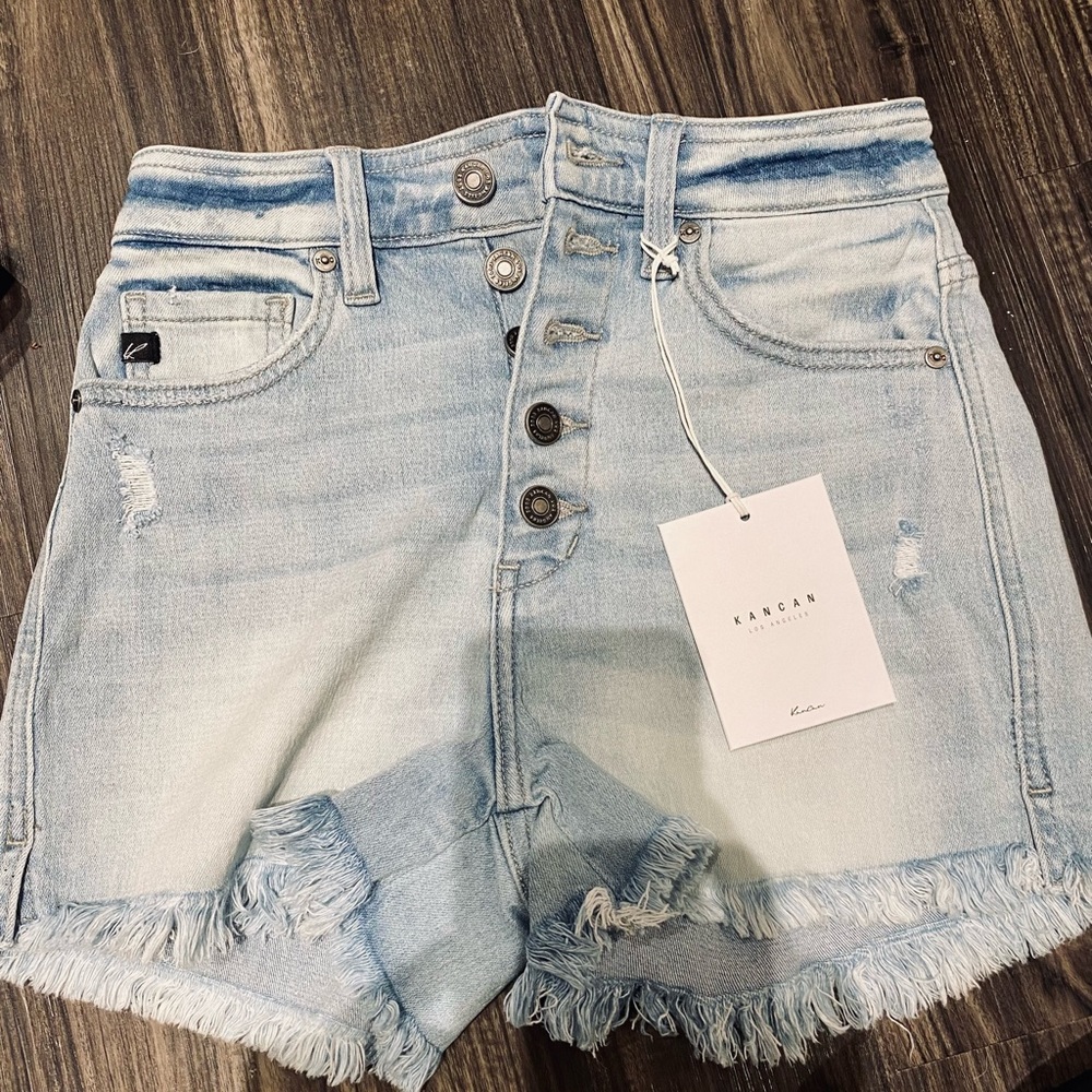 Kancan High Rise Distressed Shorts